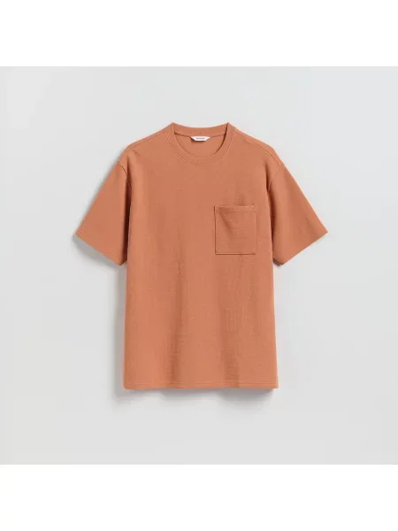Reserved Strukturální tričko comfort fit měděná
