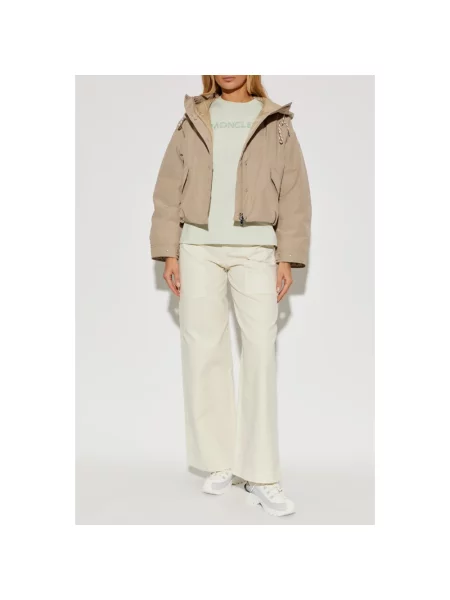 Haftowana koszulka Moncler zielona