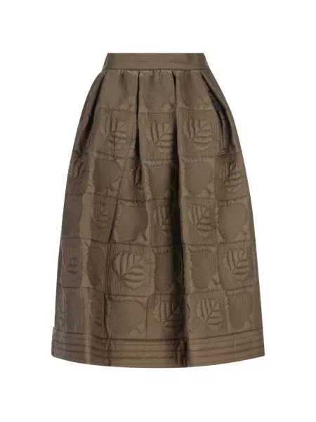 Spódnica midi Moncler Grenoble w kształcie litery A pikowana brązowa