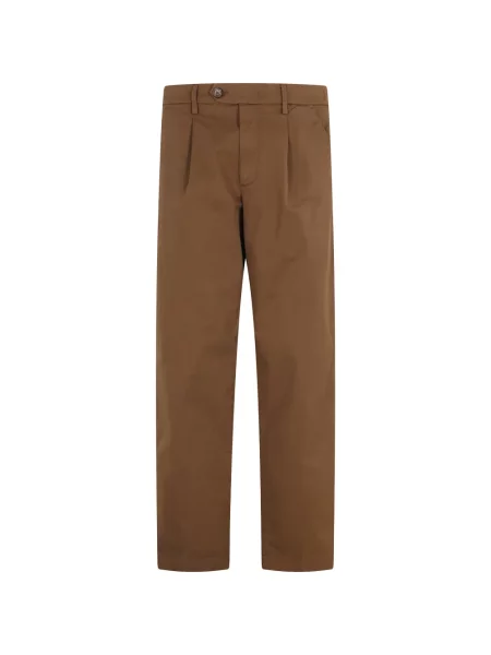 Pantaloni Re-hash plisate maro