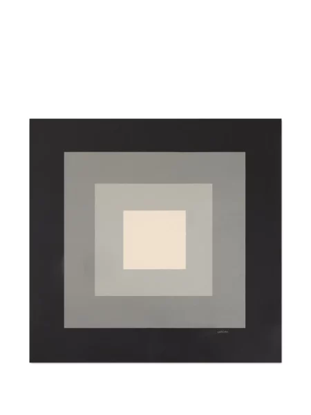 Fular Lardini de mătase cu imagine cu imprimeu geometric negru