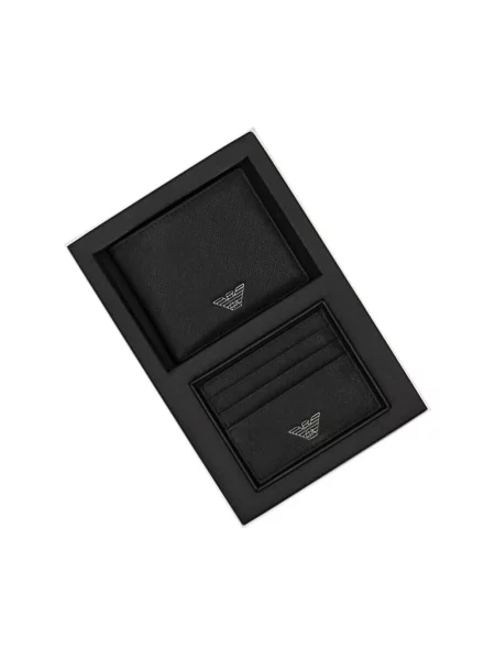 Zestaw portfel i etui na karty Emporio Armani czarny