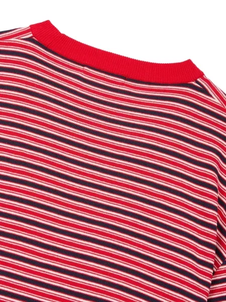 Pruhované tričko Tomboy s krátkými rukávy červené