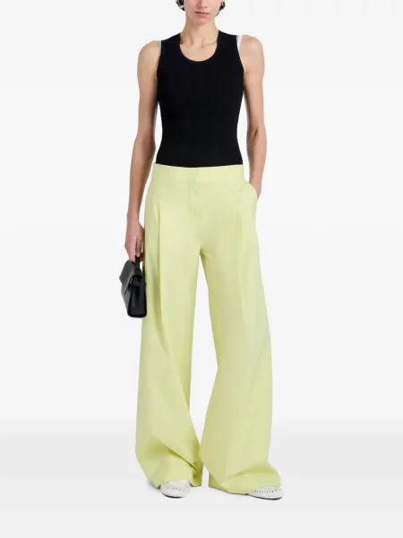Pantaloni Proenza Schouler White Label din poplin alb