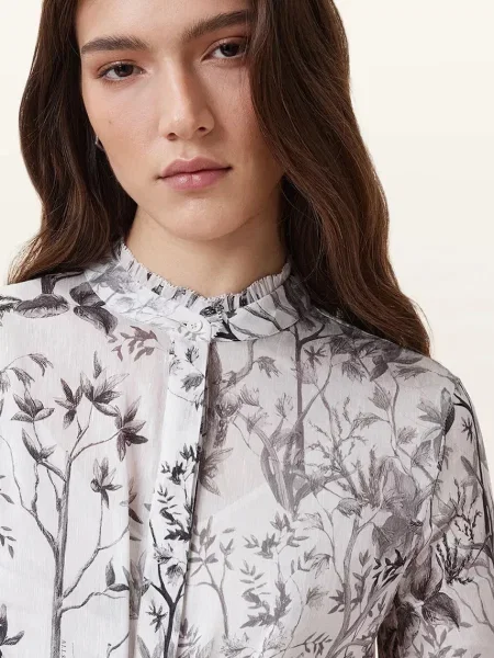 AllSaints sukienka lniana SKYLAR MAXI midi prosta biały