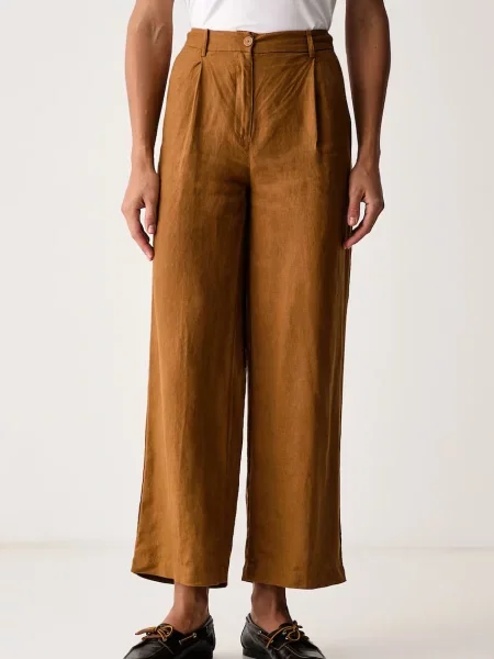 United Colors of Benetton pantaloni pentru femei din in maro