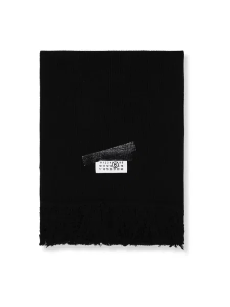 Maison Margiela szalik z wełną gładki czarny