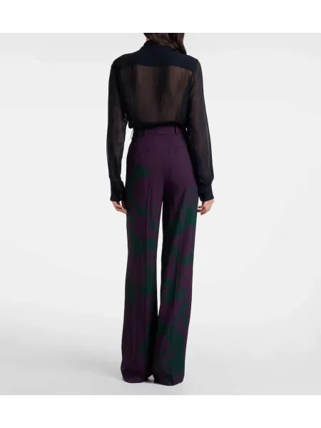 Pantaloni Dries Van Noten cu imagine bordo