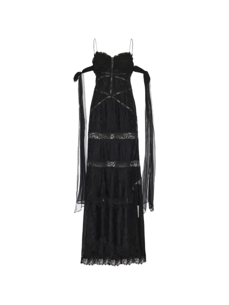 Rochie maxi For Love & Lemons din dantelă de costum negru