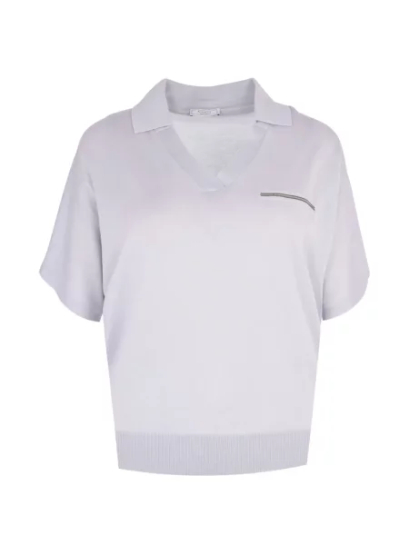 Gulerat tricou Peserico tricotate gri