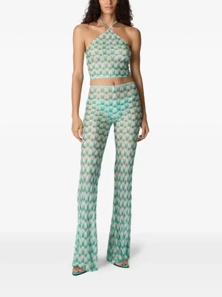 Top Missoni cu gât halter alb