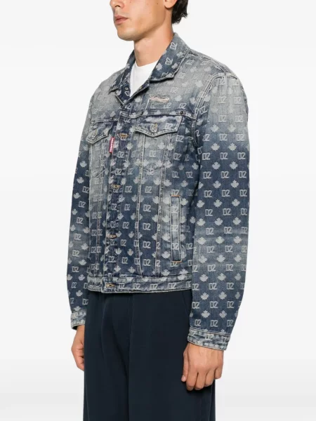 Kurtka jeansowa Dsquared2 z logo niebieska