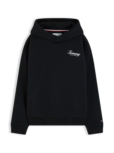 Tommy Hilfiger hanorac cu glugă pentru copii cu negru