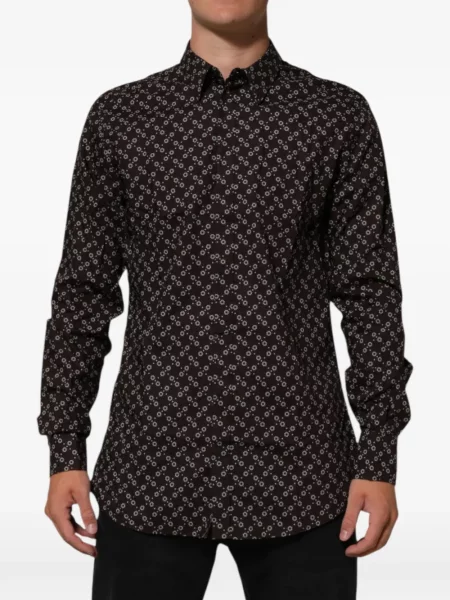 Cămașă Dolce & Gabbana cu model floral cu imagine maro