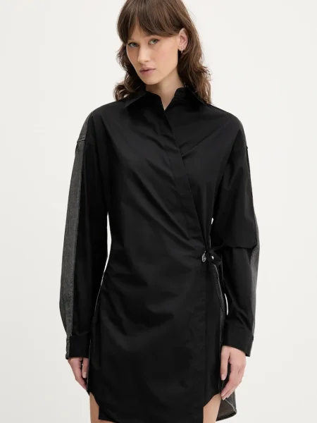 Diesel sukienka D-ELPHI-DEN DRESS mini rozkloszowana czarny