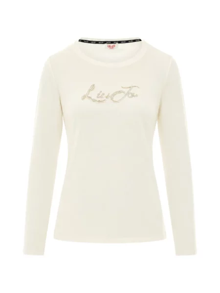 Lung tricou Liu Jo cu paiete alb