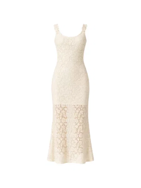 Rochie midi Pinko cu model floral tricotate cu aplicații