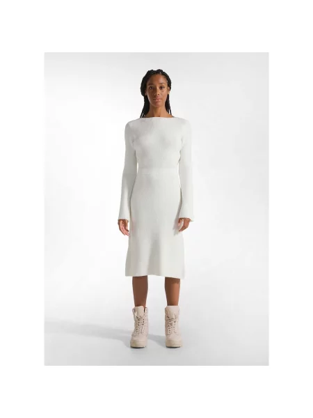 Lung rochie Deha tricotate alb