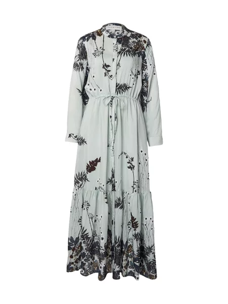 Munthe Rochie tip bluză BERNADETTE maro / verde mentă / verde închis alb