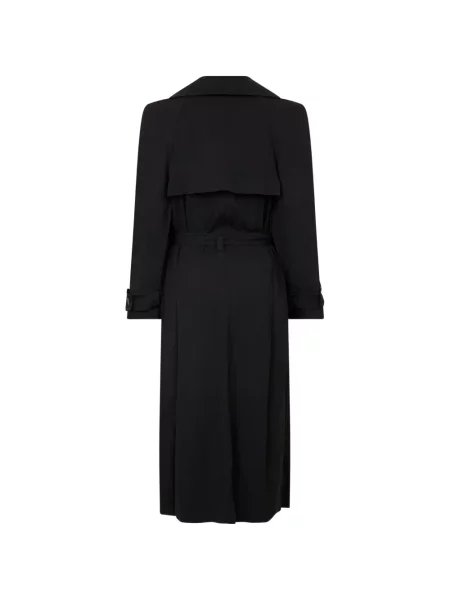 Двуредно препасан палто Alberta Ferretti черно
