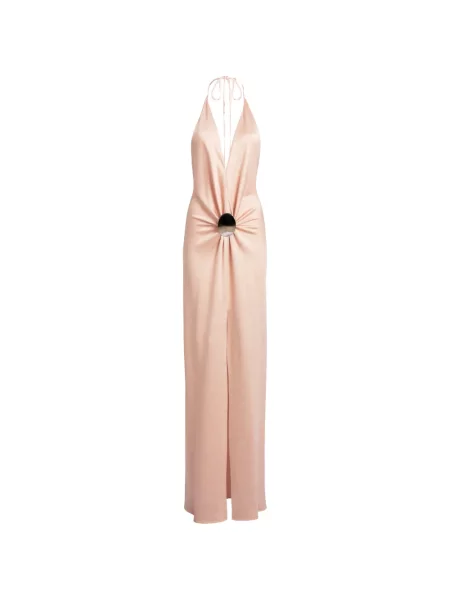 Rochie maxi Silvia Tcherassi cu gât halter roz