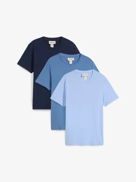T-shirt regular fit 3 szt. niebieska