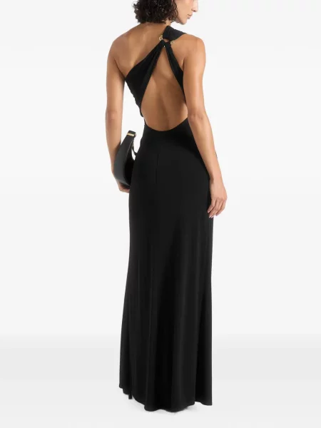 Rochie maxi Manière De Voir cu volane asimetrică negru