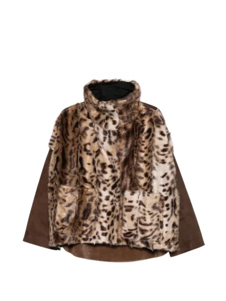 Reversibil geacă Virginia Bizzi cu imagine cu model leopard maro
