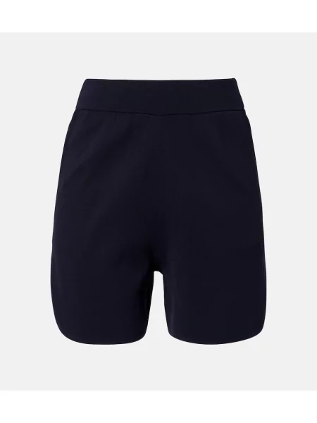 Pantaloni scurți Max Mara tricotate albastru