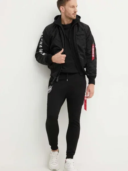 Kurtka Alpha Industries D-Tec Sleeve Embroidery Bomber black/reflective czarna