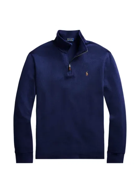 Tricou polo Polo Ralph Lauren cu glugă cu blană cu broderie roșu