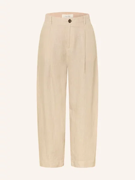 Part Two Spodnie Nettaspw Z Lnu beige białe
