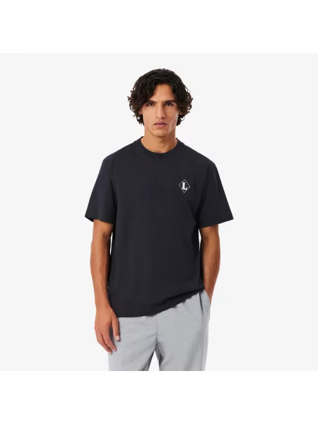 Lacoste T-Shirt Z Okrągłym Dekoltem Classic Fit Ciemnoszary szary