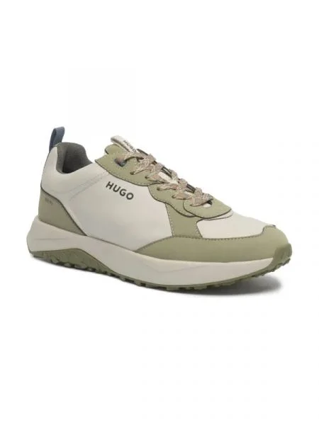 HUGO Sneakers tornacipő bőr hozzáadásával