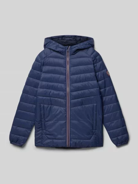 Kurtka pikowana z kapturem model SPRINT' Jack & Jones granatowa