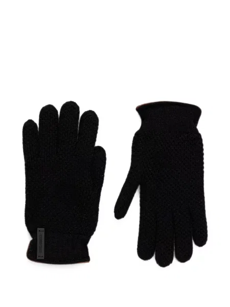 Mănuși Paul & Shark tricotate chunky cu autograf negru