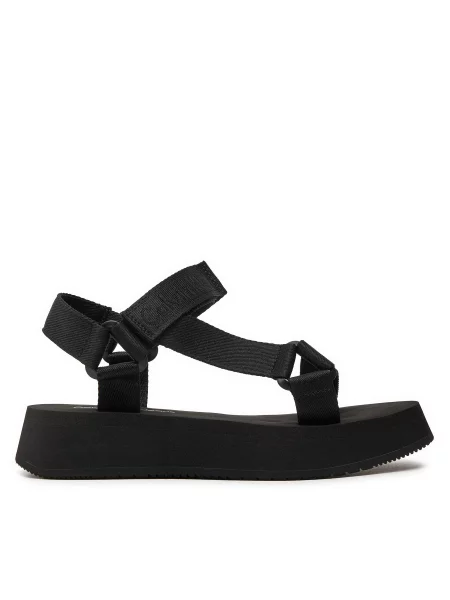 Sandali Calvin Klein Jeans Sandal Velcro Webbing In Mtl črna