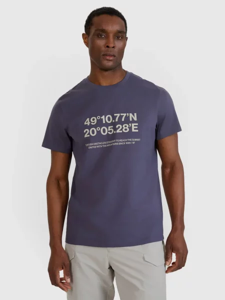 4F t-shirt koszulka z nadrukiem XL niebieski