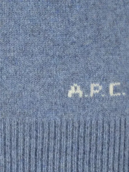 Pulover A.p.c. cu decolteu rotund cu autograf albastru