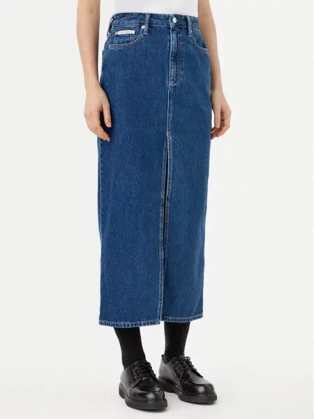 Calvin Klein Jeans Jeans suknja Straight Fit tamnoplava