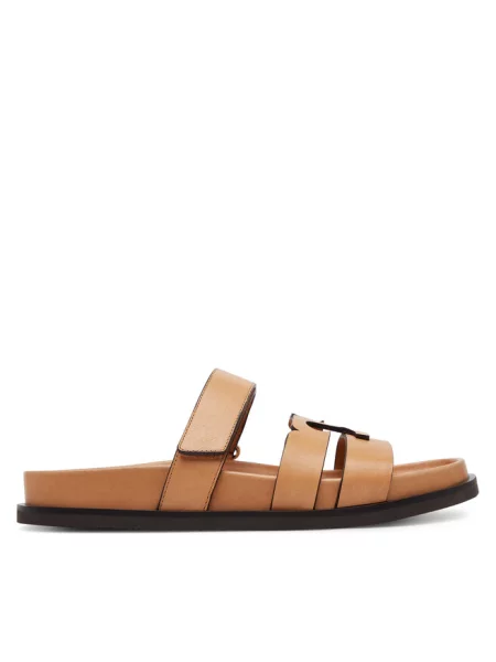 Klapki Tory Burch brązowe