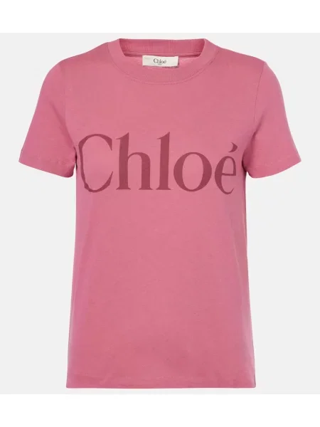 Tricou Chloé din jerseu roz