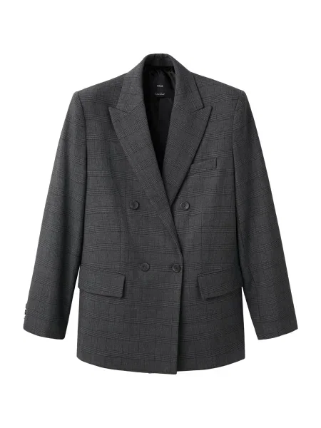 MANGO Blazer TERIYAKI siva črna