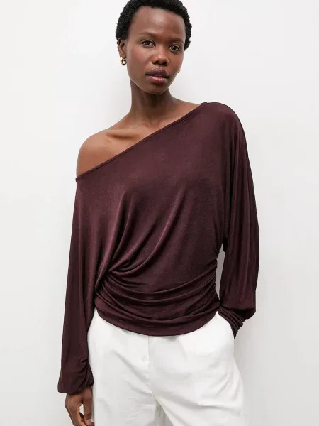 Блузка Answear.LAB однотонна коричневий