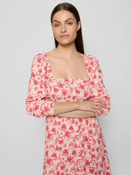 Макси платье Bizuu клеш красное