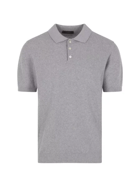 Tricou polo Zanone tricotate gri