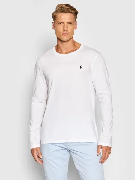 Polo marškinėliai Ralph Lauren ilgomis rankovėmis balta