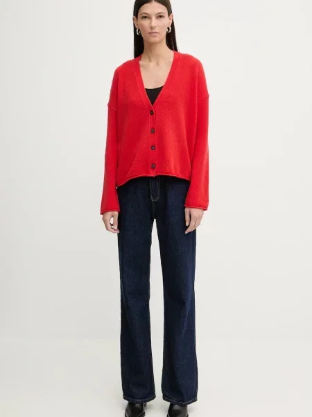Вовняний кардиган Marc O'Polo червоний