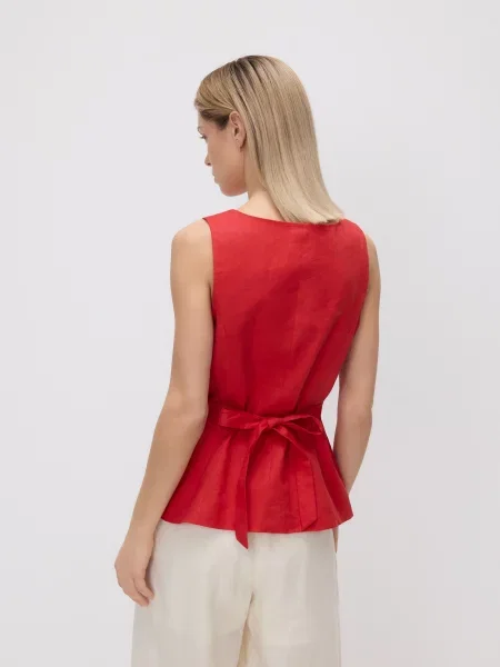 Reserved Лляна жилетка червоний