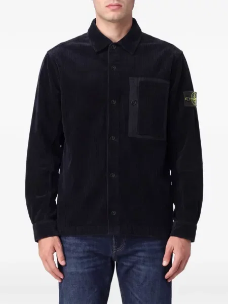 Πουκάμισο Stone Island κοτλέ πέτρες μαύρο